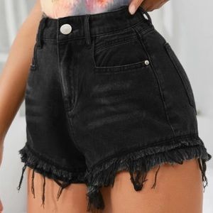 BRAND NEW High Waist Black Denim Shorts